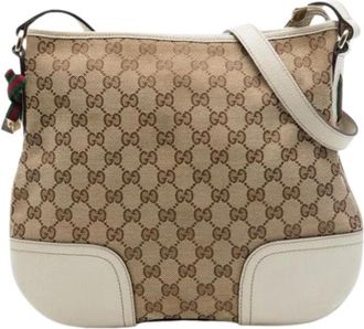 Gucci Pre-owned Canvas gucci-bags - Dames - Vintage Schoudertas - Beige - ONE Size - Vintage