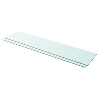 Berkfield Home Shelves 2 pcs Panel Glass Clear 110x25 cm