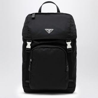 Prada Black Re-Nylon backpack with snap fastener
