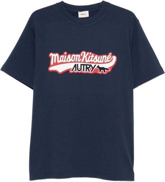 Maison Kitsun&eacute; Varsity T-Shirt - Heren - T-shirts - Blauw - XS - Katoen - Tops