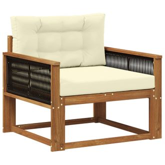 vidaXL Sof&aacute; Intermedio De Exterior Madera De Acacia S&oacute;lida Natural Vidaxl
