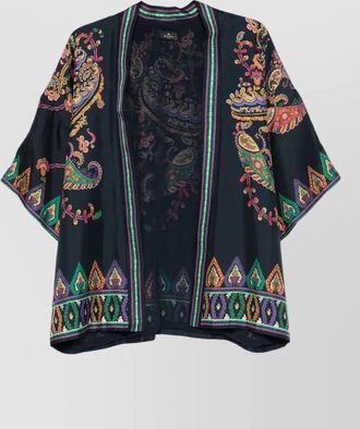 Etro kesa jacket open front paisley embroidery