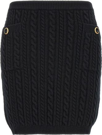 Alessandra Rich Black Button skirt