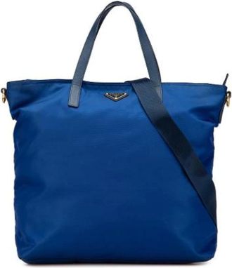 Prada Pre-owned Tote Bags, female, Blue, Size: ONE SIZE Pre-owned Vintage Tote Bag
