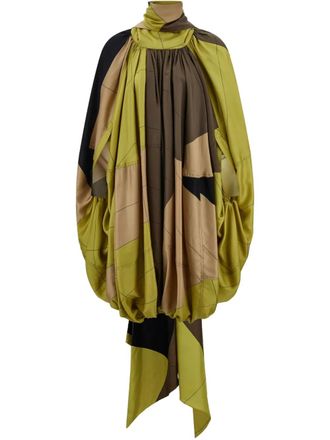 Ferragamo Abito in seta con stampa - Verde