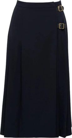 Barbour Delilah Midi Rok - Dames - Midirokken - Blauw - M - Polyester - Rokken