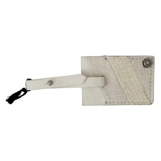 Gianfranco Ferre Luggage Tag Leather Patterned Keychain - unisex - Gianfranco Ferr&eacute; - Keychains - Beige - ONE SIZE - Accessories