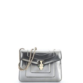 Bulgari Serpenti Forever Square Shoulder Bag Metallic Leather Small