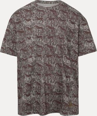 Vivienne Westwood Oversized T-shirt Printed Co Jersey Red-rocking-horses XS Unisex