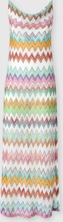 Missoni Long Cover-up In Lam&eacute; Viscose With Macro Zigzag Pattern And Slits in White & Multicoloured at Nordstrom, Size 42