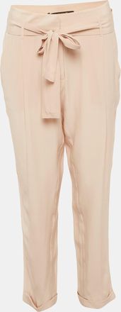 Roberto Cavalli Powder Pink Silk Belted Pants