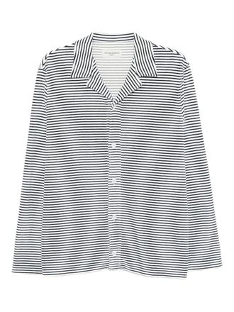 Officine Générale Kai striped shirt - men - Polyester/Cotton - S - White