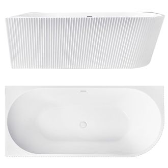 Rea Ba&ntilde;era De Esquina Rea Wenus 170 White Left With Brushed Gold Plug Cap