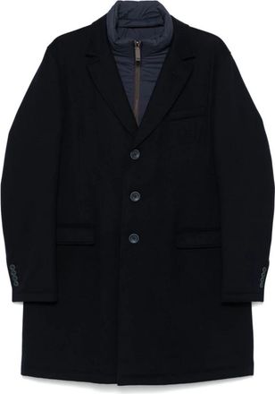 Herno Single-Breasted Coat - Heren - Mantel - Blauw - 3XL - Wol - Jassen
