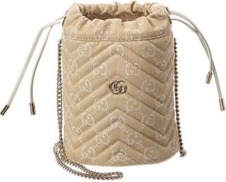 Gucci Dnu Pack Gucci Gg Marmont Small Gg Canvas Bucket Bag