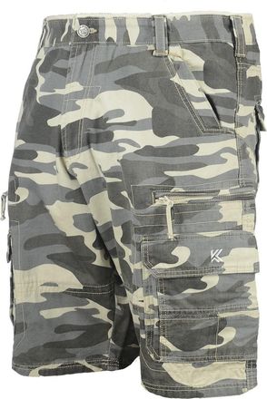 KAM Big Mens Charcoal Camo Pulau Camo Cotton Cargo Shorts Combat for Sizes 42 44 46 48 50 52 54 56 58 60, Size : 58_Waist