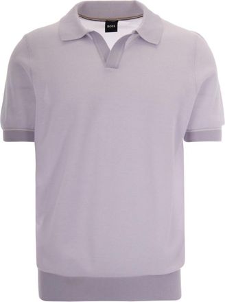 HUGO BOSS Light Purple Solid Shirt Collar Polo