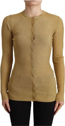 Dolce & Gabbana Cardigans - Dames - Vesten - Geel - 2XS - Leer - Truien & Vesten