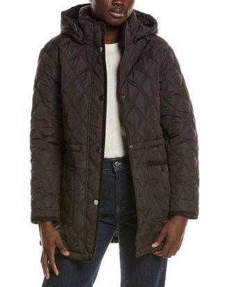 Shelli Segal Snowchic Diamond Quilt Coat