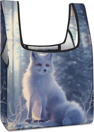 Generic Wildlife Fox Shopping Bag Reusable Grocery Tote Bag Foldable Handbag for Travel Picnic