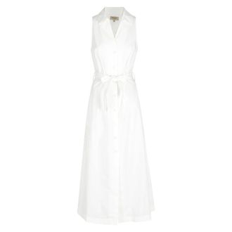 Woolrich Shirt Dresses, female, White, Size: XS Shirt Dress in Pure Cotton Poplin with Belt