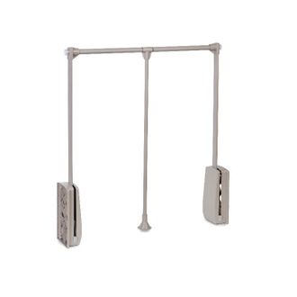 Emuca Colgador Abatible Para Armario Hang, Ancho Regulable 830-1150mm, Acero Y Pl&aacute;stico Pintado Color Gris Piedra - Emuca