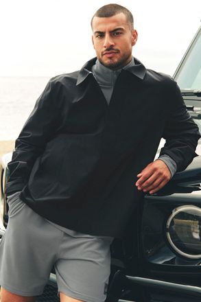 Alo | Alpha Shell Overshirt Jacket in Black, Size: Medium