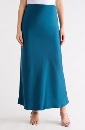 Renee C Satin A-Line Skirt in Teal at Nordstrom Rack, Size X-Small