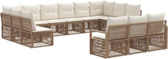 vidaXL Conjunto De Sof&aacute;s De Jard&iacute;n 13 Uds. Beige Rat&aacute;n Sint&eacute;tico Vidaxl