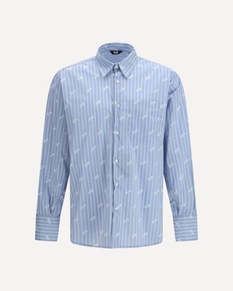 GCDS Pinstripe Logo Shirt Male UNI