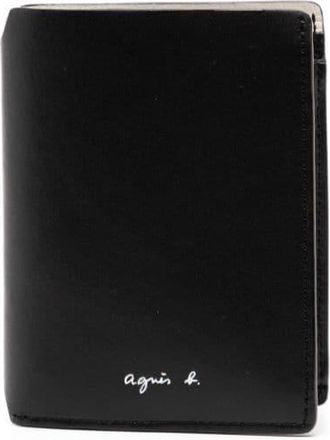 agnès b. leather card case - women - Calf Leather - One Size - Black