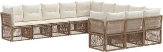 vidaXL Conjunto De Sof&aacute;s De Jard&iacute;n 11 Uds. Beige Rat&aacute;n Sint&eacute;tico Vidaxl