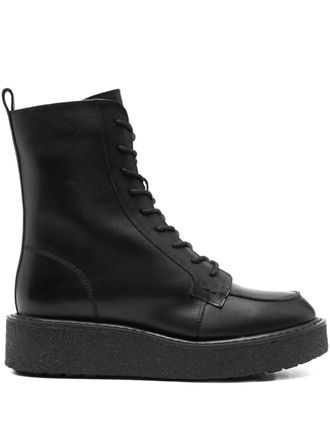 Geox 40mm Elidea lace-up platform boots - Black