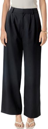 English Factory Pleat Front High Waist Wide Leg Pants in Navy at Nordstrom, Size X-Small