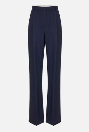 Elisabetta Franchi lichtgewicht wollen broek met krijtstreep