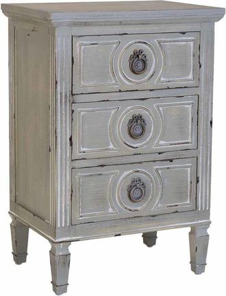 Wanderlust Deco Wanderlust Deco - Mesita de noche de madera con tres cajones gris 46x32.5x67h cm