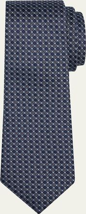 Giorgio Armani Mens Micro-Geometric Circle Silk Tie