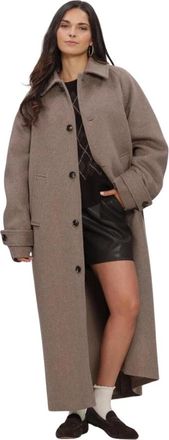 Notre-V Nv-Ila Trui - Dames - Mantel - Bruin - M - Wol - Jassen