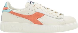 Diadora Witte Leren Sneakers Premium Stijl - Dames - Sneakers - Wit - 36 1/2 EU - Leer - Schoenen