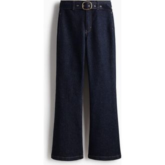 H&M Flared High Jeans in Dark Denim Blue at Nordstrom, Size 12