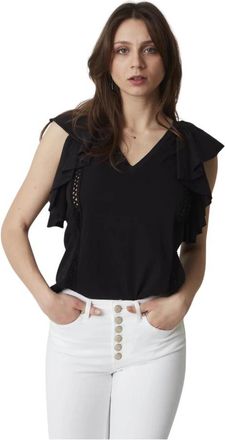 Dondup Stijlvolle TOP voor je garderobe - Dames - Blouses - Zwart - M - Overhemden
