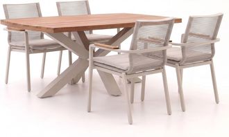 Bellagio la vita attrattiva Bellagio Marudo/Induno Deens Ovaal 180cm dining tuinset 5-delig stapelbaar
