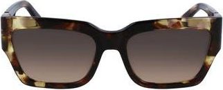 Longchamp 55mm Rectangular Sunglasses in Green Havana at Nordstrom Rack