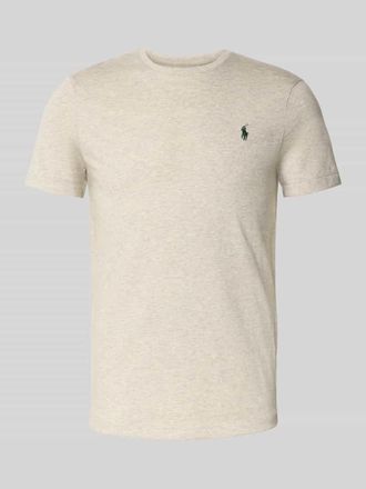 Polo Ralph Lauren Custom Slim Fit T-Shirt mit Label-Stitching in Hellgrau, Gr&ouml;&szlig;e XXL