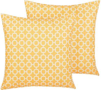 Beliani Beliani - Conjunto De 2 Cojines De Exterior Amarillos 40 X 40 Cm Impermeables Con Cremallera