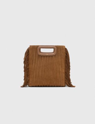 Maje Quilted Suede M Bag - Camel - Maje