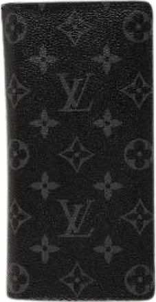 Louis Vuitton Pre-owned Portefeuille Brazza Monogram Eclipse Long Wallet - Heren - Vintage Accessoires - Zwart - ONE Size - Leer - Vintage