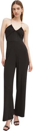 Michael Kors Jumpsuits & Playsuits, Dames, Zwart, M, Polyester, Versierde Stretch Mat Jersey Halter Jumpsuit