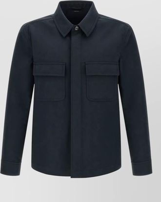 Tom Ford twill overshirt buttoned cuffs flap pockets