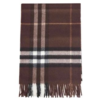 Burberry Accessoires, Heren, Bruin, ONE Size, Kasjmier, Check Cashmere Sjaal